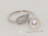 spr193 Sterling Silver Freshwater Pearl White Bread Pearl Ring