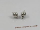 14kmounting014 10mm 14K white gold ball-shaped pearl necklace clasps