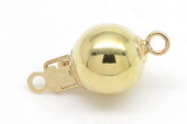 14kmounting016 8mm 14k yellow gold ball-shaped pearl necklace clasps