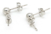 14kmounting018 wholesale 14K Gold 5mm Ball dangle stud Earrings