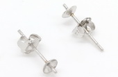 14kmounting021  Big Size Pearl stud earrings mounting in 14K White gold wholesale