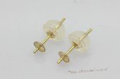 14kmounting022  Big Size Pearl stud earrings mounting in 14K yellow gold