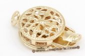 14kmounting035 Single row round push in clasp in 14K yellow gold