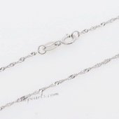 18kchain014 18inch Twist Chian in Genuine 18 Karat White Gold