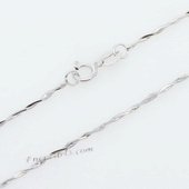 18kchain016 Genuine 18 K White Gold Cut Twist Chain in 18inch