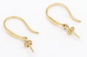 18kmounting002 18K yellow gold Fishhook earwire earring mounting