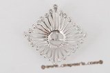 18kmounting017 Luxury 18K white gold diamond pendant mounting in tray design