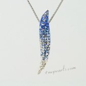 Cbp008 925silver Sparkling Swarovski Gemstone Leaf Pendant