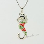 Cbp009 Beautifully 925silver Hippocampus Pendant with Swarovski Gemstone