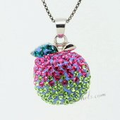 Cbp037 Color-rich Gemstone Sterling Silver Apple Pendant