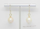Cpe040 Fashion 11-12mm white freshwater Pearl dangle Earrings  (ten pairs)