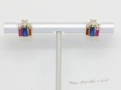 Cpe061  Fashion Gold Tone Zircon Stud Earring (ten pairs)