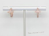 Cpe064 Cross Sytle Earrings Gold Tone Zircon Stud Earring (ten pairs)