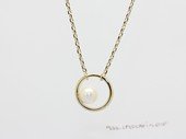 Cpn024 White color shell pearl gold toned Pendant Necklace(ten pieces)