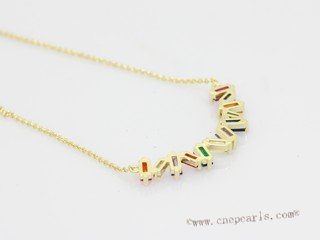 Cpn025 Fashion  zircon pendants necklace in metal mounting(ten pieces)