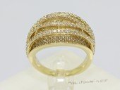 Cpr098 Fashion Gold Toned Metal Ring With Man Made zircon bead (ten pieces)