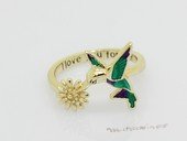 Cpr099 Fashion Gold Toned Metal Ring in flying bird design (ten pieces)