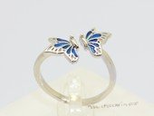 Cpr110 Fashion Silver Toned Metal Ring in butterfly design (ten pieces)