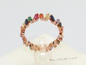 Cpr114 Fashion Gold Toned Metal Ring With Man Made zircon bead (ten pieces)