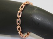 Cpb015 Fashion Cubic Zirconia Links Bracelet in Gold tone metal (ten pieces)