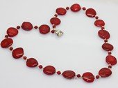 cn127 Round coral single strand necklace in wholesale