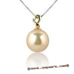 Dpp010 Golded South Sea Pearl Pendant in 18k  Yellow Gold, 0.01ct Diamonds