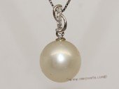 dpp039 18K  white gold modern style south sea pearl and diamond pendant