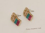 FSE008 New European Fashion Waist Belt Style Gold Tone Metal Earring