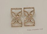 FSE012  Embedded Zircon Stones  Cut Out Style Stud Earring