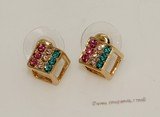 FSE013 Gold Toned Ally Zircon beads Earring Fashion Jewelry