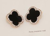 FSE015 Flower Design Fashion Stud Earring In Gold Tone Ally Metal