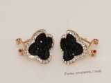 FSE020 Flower Design Fashion Stud Earring In Gold Tone Ally Metal