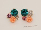 FSE021 Gold Toned Ally Zircon beads Earring Fashion Jewelry