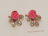 FSE024 Gold Toned Ally Zircon beads Earring Fashion Jewelry