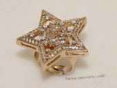 FSR013  Fashion Open Band Gold Tond  Ally Large Star Ring