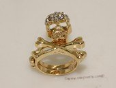 FSR015 Skull Design Gold Tone Alloy Finger  Ring