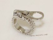 FSR027 Silver Toned Ally Finger Ring Zipper Zip gothic Punk Rock Design