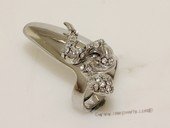 FSR028 Silver Tone Alloy Cat Woman Claw  Rings With Snake Design