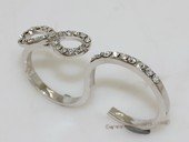 FSR029 Fashion Silver tone Two-Finger Ring For Infinity and Beyond