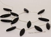 gs011 Rhombus Shape Black Agate Strands Wholesale, 15"in length