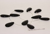 gs012  Oval Shape Black Agate Strands Wholesale, 15"in length