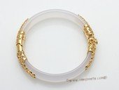 Gbr049 Elegant White Color Agate Bangle Bracelet