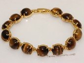 gbr061 Gold Toned  10mm  tiger eyes Bangle Bracelet