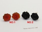 Gse078 Hand carve Rose Flweor Carve Agate Stud Earring Wholesale