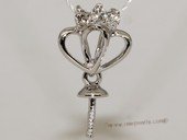 kpm104 18K White Gold Pendant setting with Diamonds