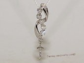 kpm106 18K White Gold Pendant setting with Diamonds