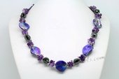 Lsn003 wholesale Rich Purple Color Shell and Amethyst Princess necklace