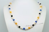 Lpn012 Designer White Potato Pearl and Gemstone Princess Necklace