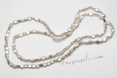 mpn385 Hand Knotted Double Rows White Coin Pearl Necklace