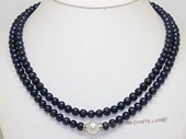 mpn404 Two Rows black Potato Pearl Necklace with Shell Pearl beads